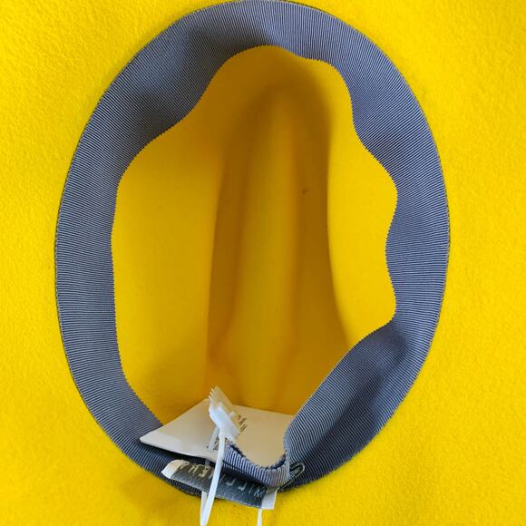 GIGI BURRIS Requiem Yellow Felt Fedora Hat - Picture 5 of 7